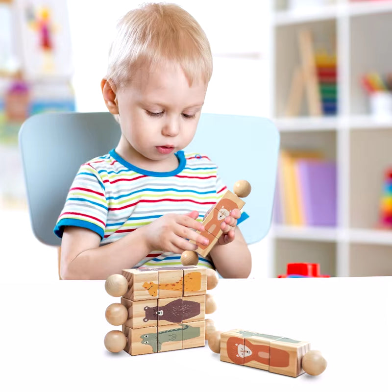 1Pc Wooden Montessori Toy Hand Bell Toy Baby Mobile Musical Rattle Toy Children Stroller Classic Educational Toys Kid Gifts